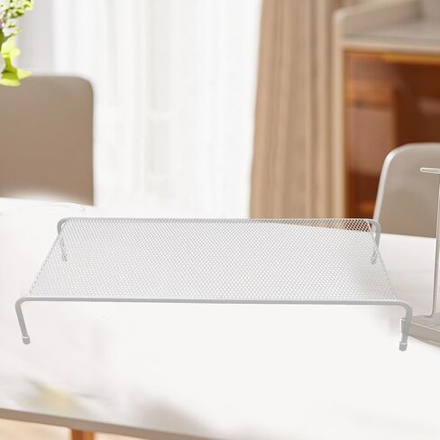 Metal Mesh Monitor Riser Stand Height Computer Laptop Display Bracket for Ergonomic Eye-level Viewing Office Desk Organizer with Keyboard Storage Space in Saudi Arabia