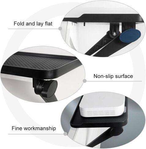Desk Monitor Stand with Perforated Design for Tv Screen Top Storage Shelf Black Desktop Riser for Media Devices with Raised Safety Edges Easy Installation for Office and Home Use in Saudi Arabia
