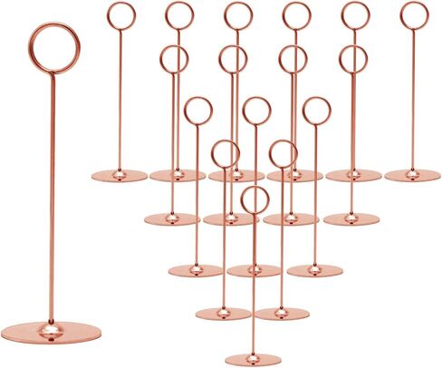 Urban Deco 16 Pieces Table Card Holder 8 inches Table Number Holders Place Steel Card Holders for Photos, Food Signs, Memo Notes, Weddings, Restaurants, Birthdays (Black) in Kuwait