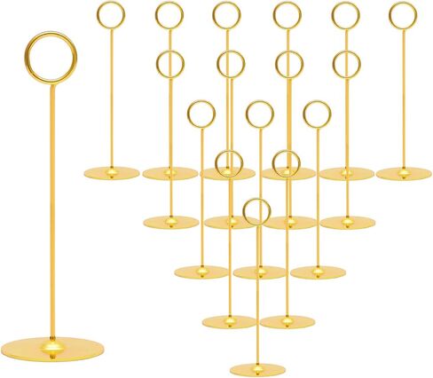 Urban Deco 16 Pieces Table Card Holder 8 inches Table Number Holders Place Steel Card Holders for Photos, Food Signs, Memo Notes, Weddings, Restaurants, Birthdays (Black) in Kuwait