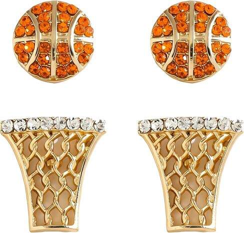 dvacaman 2 Pairs of Alloy Dangle tennis Earrings for Women - Hypoallergenic Sports Stud Earrings in Kuwait