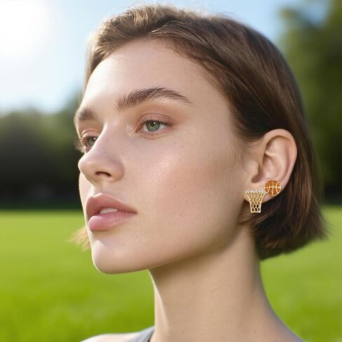 dvacaman 2 Pairs of Alloy Dangle tennis Earrings for Women - Hypoallergenic Sports Stud Earrings in Kuwait