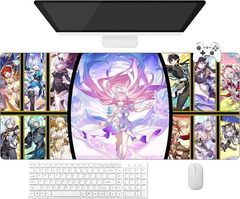 Game Honkai Star Rail Elysia Cyrene Mouse Pad | Waterproof XXL Mouse Pad (90 cm x 40 cm x 3 mm) | Non-Slip Rubber Base | Keyboard and Mouse Protection for PC and Laptop (2) in Saudi Arabia