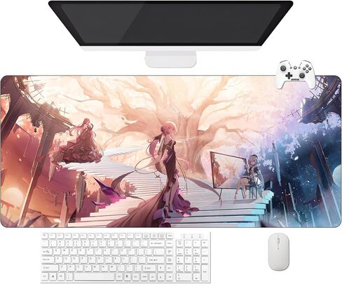 Game Honkai Star Rail Elysia Cyrene Mouse Pad | Waterproof XXL Mouse Pad (90 cm x 40 cm x 3 mm) | Non-Slip Rubber Base | Keyboard and Mouse Protection for PC and Laptop (2) in Saudi Arabia