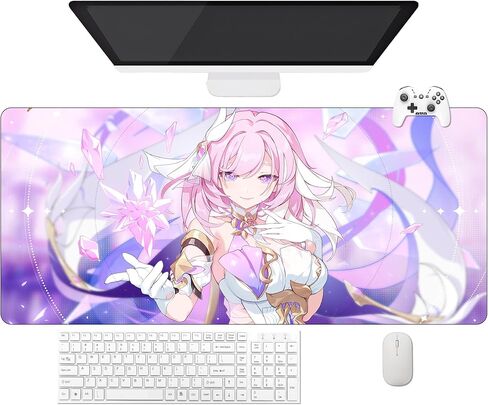 Game Honkai Star Rail Elysia Cyrene Mouse Pad | Waterproof XXL Mouse Pad (90 cm x 40 cm x 3 mm) | Non-Slip Rubber Base | Keyboard and Mouse Protection for PC and Laptop (2) in Saudi Arabia