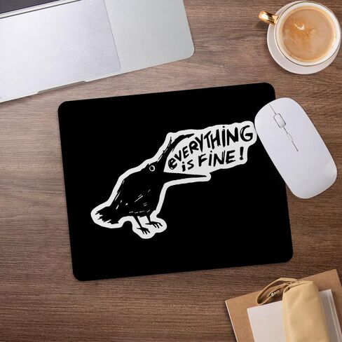 Funny Crow Mouse Pad, Everything is Fine Funny Sarcastic Raven Mousepad for Desk Home Office Dorm Computers Laptop Gaming Accessories, 8.7x7.1 Inch in Saudi Arabia