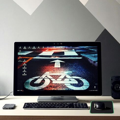 لوحة ماوس، لوحة ماوس مكتبية مقاس 10.24 × 8.27 بوصة مع حواف مخيطة ومضادة للانزلاق وقابلة للغسل لأجهزة الكمبيوتر المحمولة في المنزل والمكتب (أسود) in Saudi Arabia