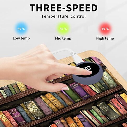 Heated Mouse Pad Hand Warmer, Warm Desk Pad Mousepad Desk Mat with 3 Levels Heating and Auto Shut Down 31.5 x 13 inch PU Leather Warmer Keyboard Mat for Gaming Laptop Office Home, Purple Flower in Kuwait