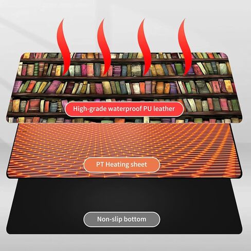 Heated Mouse Pad Hand Warmer, Warm Desk Pad Mousepad Desk Mat with 3 Levels Heating and Auto Shut Down 31.5 x 13 inch PU Leather Warmer Keyboard Mat for Gaming Laptop Office Home, Purple Flower in Kuwait