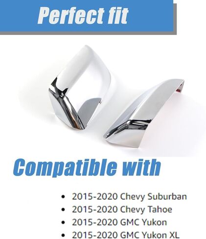 AUCERAMIC 2 PCS Chrome Top Half Mirror Cover Cap Fit for Chevy 2015-2020 Suburban/Tahoe, 2015-2019 GMC Yukon/Yukon XL in Saudi Arabia
