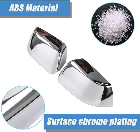 AUCERAMIC 2 PCS Chrome Top Half Mirror Cover Cap Fit for Chevy 2015-2020 Suburban/Tahoe, 2015-2019 GMC Yukon/Yukon XL in Saudi Arabia