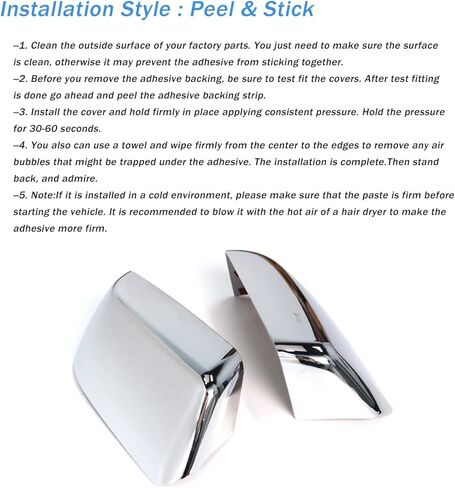 AUCERAMIC 2 PCS Chrome Top Half Mirror Cover Cap Fit for Chevy 2015-2020 Suburban/Tahoe, 2015-2019 GMC Yukon/Yukon XL in Saudi Arabia