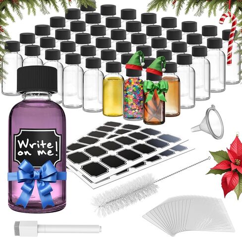 Nevlers 24PK 2oz Small Glass Bottles with Lids | Clear Boston Round Juice Shot Bottles with Caps | Ginger Shots Bottles, Wellness Shot Glass, Bottles Vanilla Extract Bottles & Mini Liquor Bottles in Kuwait