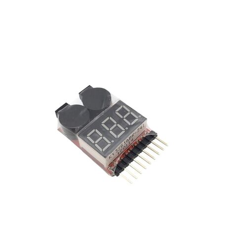 1-8S Lipo Li-ion Fe Battery Voltage 2IN1 Indicator Tester Low Voltage Buzzer Alarm for RC Car Boat LED 3.7-30V Dual Speaker in Saudi Arabia