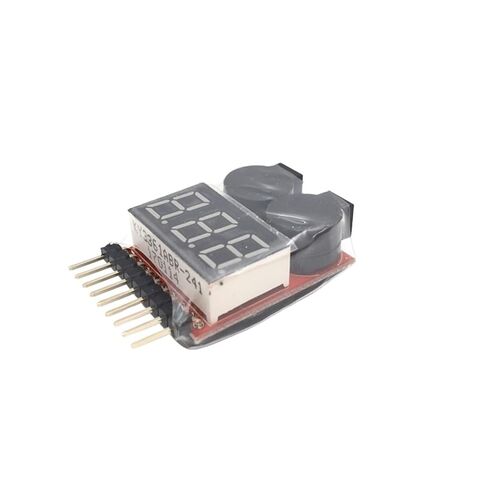 1-8S Lipo Li-ion Fe Battery Voltage 2IN1 Indicator Tester Low Voltage Buzzer Alarm for RC Car Boat LED 3.7-30V Dual Speaker in Saudi Arabia