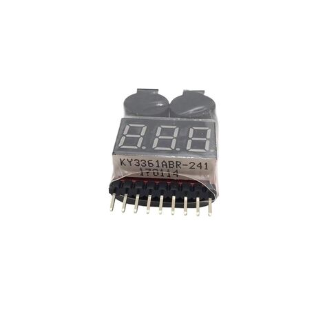 1-8S Lipo Li-ion Fe Battery Voltage 2IN1 Indicator Tester Low Voltage Buzzer Alarm for RC Car Boat LED 3.7-30V Dual Speaker in Saudi Arabia