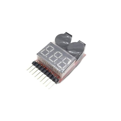 1-8S Lipo Li-ion Fe Battery Voltage 2IN1 Indicator Tester Low Voltage Buzzer Alarm for RC Car Boat LED 3.7-30V Dual Speaker in Saudi Arabia