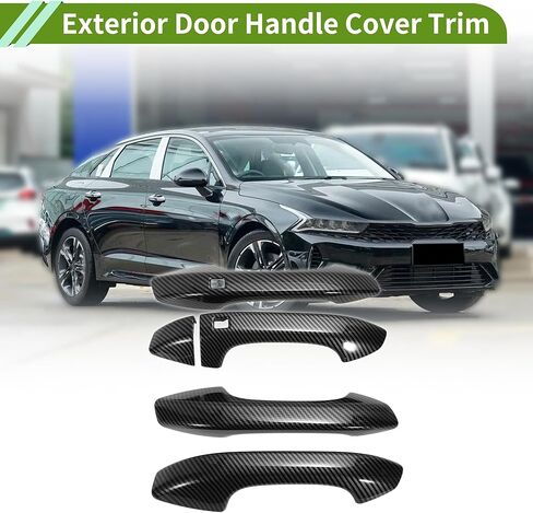 Exterior Door Handle Cover Trim Front Left Front Right Rear Left Rear Right Door Handle Cover for Kia K5 LX LXS GT-Line EX GT 2020-2025 Gloss Black in Saudi Arabia
