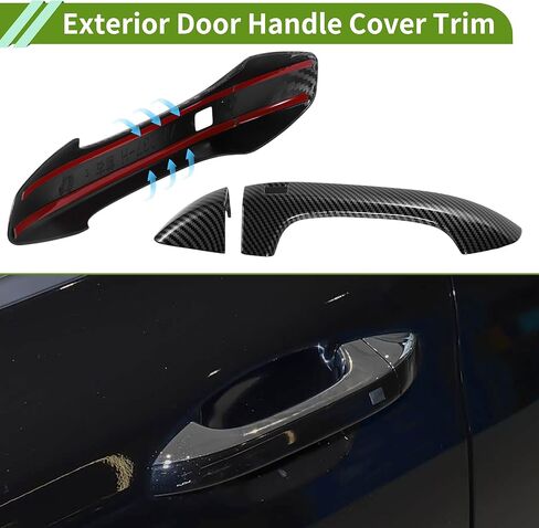 Exterior Door Handle Cover Trim Front Left Front Right Rear Left Rear Right Door Handle Cover for Kia K5 LX LXS GT-Line EX GT 2020-2025 Gloss Black in Saudi Arabia