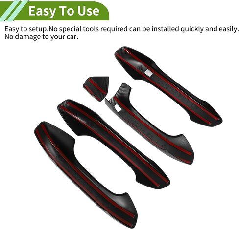 Exterior Door Handle Cover Trim Front Left Front Right Rear Left Rear Right Door Handle Cover for Kia K5 LX LXS GT-Line EX GT 2020-2025 Gloss Black in Saudi Arabia
