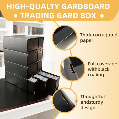Trading Card Storage Box Includes 12-600 Card Storage Boxes Black Bulk Card Storage Baseball Card Sorage Box with 50 Colorful Divider Card Boxes for Sports Cards for TCG YGO MTG PTCG Baseball Cards in Saudi Arabia