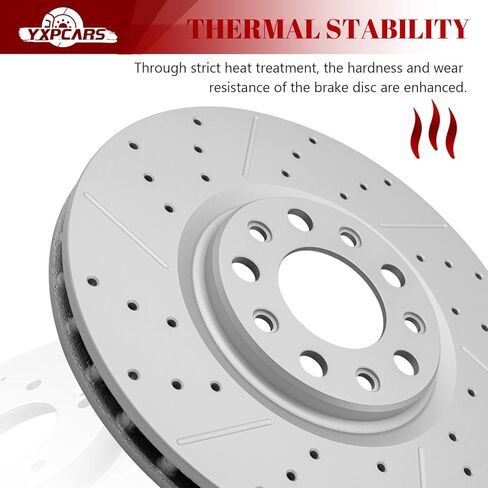 Ceramic Front Brakes Pad and Rotors Drilled Slotted Vented Replacement Disc Brake Kits for Fiat 500X 2016 2017 2018 2019 2020 2021, for Jeep Renegade 2015-2022/ Compass 2018 2019 2022 in Saudi Arabia