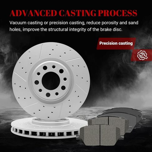 Ceramic Front Brakes Pad and Rotors Drilled Slotted Vented Replacement Disc Brake Kits for Fiat 500X 2016 2017 2018 2019 2020 2021, for Jeep Renegade 2015-2022/ Compass 2018 2019 2022 in Saudi Arabia