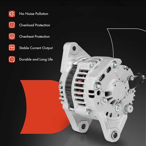 A-Premium Alternator Compatible with Nissan D21 1990 1991 1992 1993 2.4L, 12V 60A 1-Groove Pulley Clockwise in Saudi Arabia