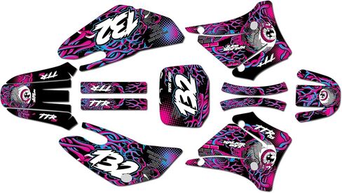 Graphics Kit for Yamaha TTR125 (2000-2007) CORE Series Blue 09 Mil - Dirt bike Custom Racing Graphics Decals Stickers Kit, no-plastics in Saudi Arabia