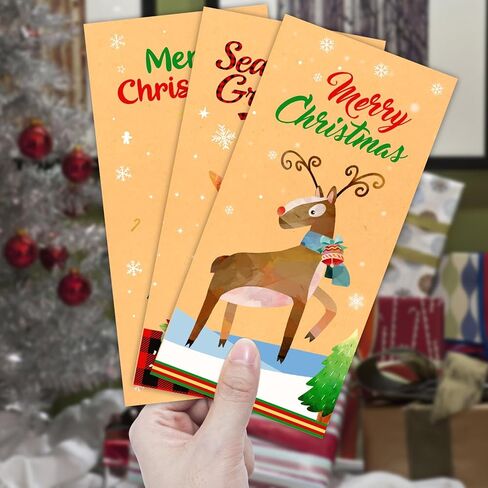 Fancy Land 18 Pcs Christmas Money Card Holders Kraft Merry Christmas Greeting Cards with Envelopes Blank Holiday Note Cards in Saudi Arabia