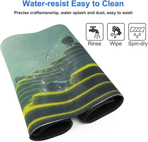 Floral Mouse Pad，Fresh Plant Flower Gaming Keyboard Mat，Laptop Computer Protector with Non-Slip Rubber Base，Large Extended MousePads Gifts for Desk Office Home，Deskmat Decor 31.5" x 11.8" in Saudi Arabia