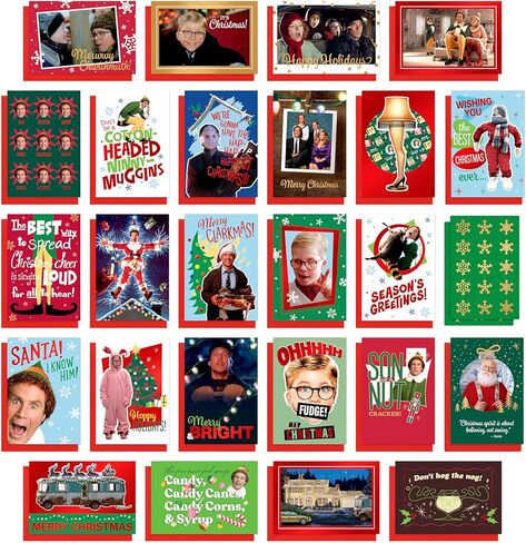 American Greetings 25 ct. Classis Christmas Movies Holiday Greetings Cards with Envelopes and Sticker Seals, (Elf & National Lampoon's Christmas Vacation) in Saudi Arabia