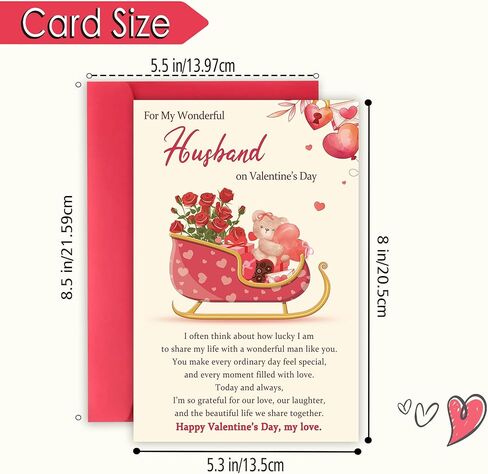 Valentines Card for Husband, Valentine's Day Gifts from Wife, Romantic Valentine's Day Card for Him Men in Saudi Arabia