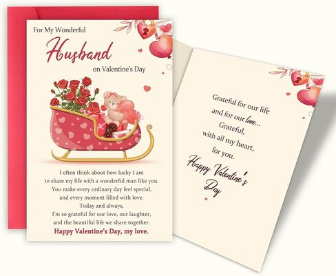 Valentines Card for Husband, Valentine's Day Gifts from Wife, Romantic Valentine's Day Card for Him Men in Saudi Arabia