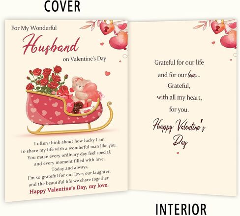 Valentines Card for Husband, Valentine's Day Gifts from Wife, Romantic Valentine's Day Card for Him Men in Saudi Arabia