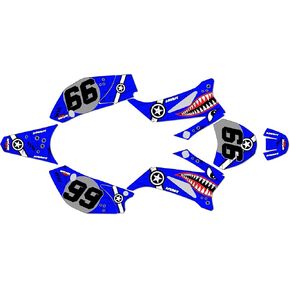 Graphics Kit for Yamaha TTR 110 (2008-2023) TTR110 Predator Series Blue 16 Mil-Dirt bike Custom Racing Graphics Decals Stickers Kit, no-plastics in Saudi Arabia