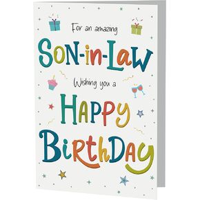 Cards Birthday Card for Son-in-Law – Colourful A5 Greeting Card with Printed Verse – Premium UK Made Design in Kuwait