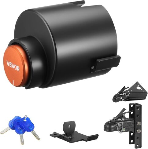 VEVOR Trailer Lock, Fits 2-5/16-Inch Cast Ball Couplers, Heavy Duty Hitch Lock with 3 Keys Secures Security Chains, Corrision-Resistant, Anti-Theft RV Trailer Locks for RV, Trailer, Boat in Saudi Arabia