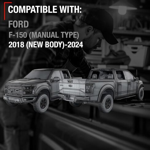 Tailgate Handle Latch Replacement, Upgraded Metal - Compatible with 2018-2024 Ford F-150 (Manual Type) - Exterior Tailgate Assembly, All Chrome w/ Keyhole, Camera Hole - OEM JL3Z-9943400-EB-ACHMT in Saudi Arabia