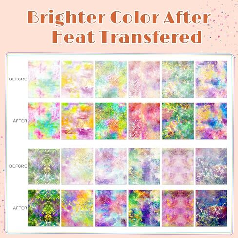HTVSTD Opal Glitter Watercolor Sublimation Ink Transfer Sheets-12pcs 12x10 Inches Sublimation Paper for Tumblers T-Shirts Mugs DIY Sublimation Transfer Sheets in Saudi Arabia