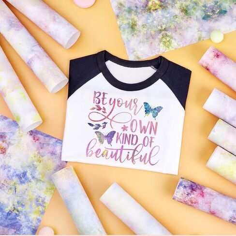 HTVSTD Opal Glitter Watercolor Sublimation Ink Transfer Sheets-12pcs 12x10 Inches Sublimation Paper for Tumblers T-Shirts Mugs DIY Sublimation Transfer Sheets in Saudi Arabia