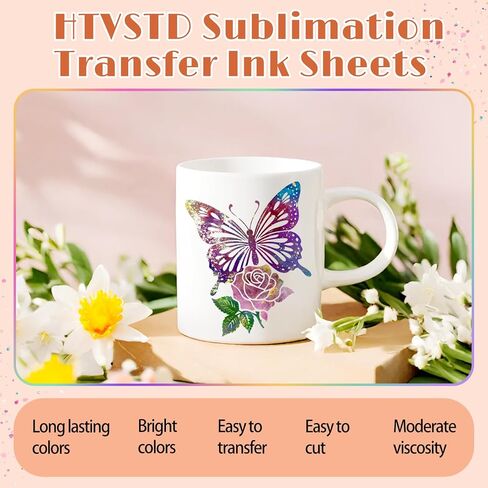 HTVSTD Opal Glitter Watercolor Sublimation Ink Transfer Sheets-12pcs 12x10 Inches Sublimation Paper for Tumblers T-Shirts Mugs DIY Sublimation Transfer Sheets in Saudi Arabia