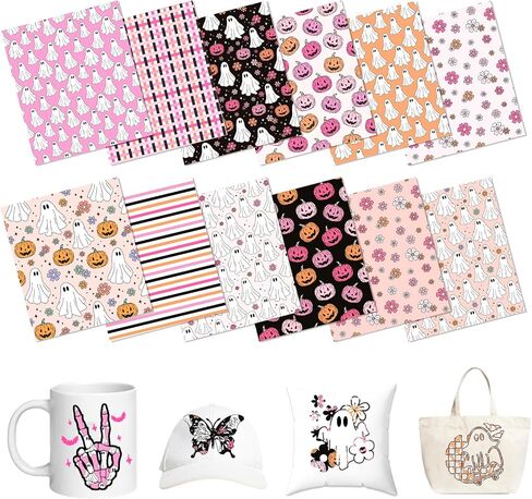 HTVSTD Opal Glitter Watercolor Sublimation Ink Transfer Sheets-12pcs 12x10 Inches Sublimation Paper for Tumblers T-Shirts Mugs DIY Sublimation Transfer Sheets in Saudi Arabia