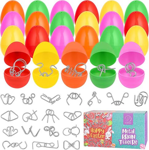 24 حزمة من ألغاز عيد الحب المعدنية للأطفال - تبادل هدايا الفصل الدراسي مع 24 بطاقة تهنئة، وحقائب بيضاء وبطاقات تعليمات، وألعاب الصداقة الممتعة للأولاد والبنات من سن 4 إلى 9 سنوات in Kuwait