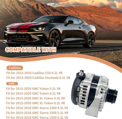 84143540 170A 12V مولد كهربائي مناسب لـ 2014-2018 Chevy Silverado 1500، 2014-2018 GMC Sierra 1500، 2015-2020 سوبربان تاهو، 2015-2020 يوكون، 2015-2020 كاديلاك إسكاليد 1042106870 22949467 in Kuwait