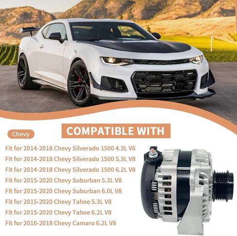 84143540 170A 12V مولد كهربائي مناسب لـ 2014-2018 Chevy Silverado 1500، 2014-2018 GMC Sierra 1500، 2015-2020 سوبربان تاهو، 2015-2020 يوكون، 2015-2020 كاديلاك إسكاليد 1042106870 22949467 in Kuwait