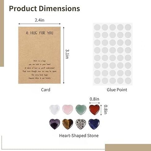 8 Sets Pocket Hug Token Gift Bulk Hug Cards with Heart Shape Keepsake Exchange Relationship Cards for Colleagues Family Distance Social Celebration of Life Gift in Saudi Arabia