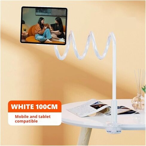 Flexible gooseneck Bracket, Suitable for Desktop clamp, Rotating clamp, Adjustable Long arm Lazy Bracket(100cm White) in Saudi Arabia