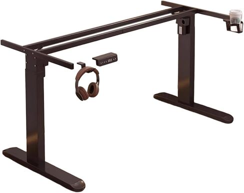 Electric Height Adjustable Standing Desk Frame, Dual Motor Steel, Child Safety, 3 Memory Buttons, Perfect for Home & Office Work,Black-73x50x72117cm in Saudi Arabia