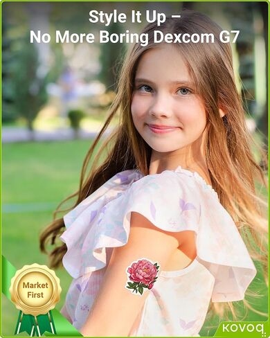 رقعة لاصقة Dexcom G7، 16 رقعة مطبوعة مقاومة للماء من Dexcom G7، غطاء صلب واحد لتعزيز الحماية، قابل للتنفس، حماية لمدة 14 يومًا مع الأناقة (الآيس كريم) in Kuwait